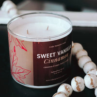 3 Wick Jar Candle Sweet Vanilla Cinnamon 